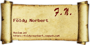 Földy Norbert névjegykártya