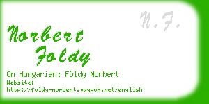 norbert foldy business card